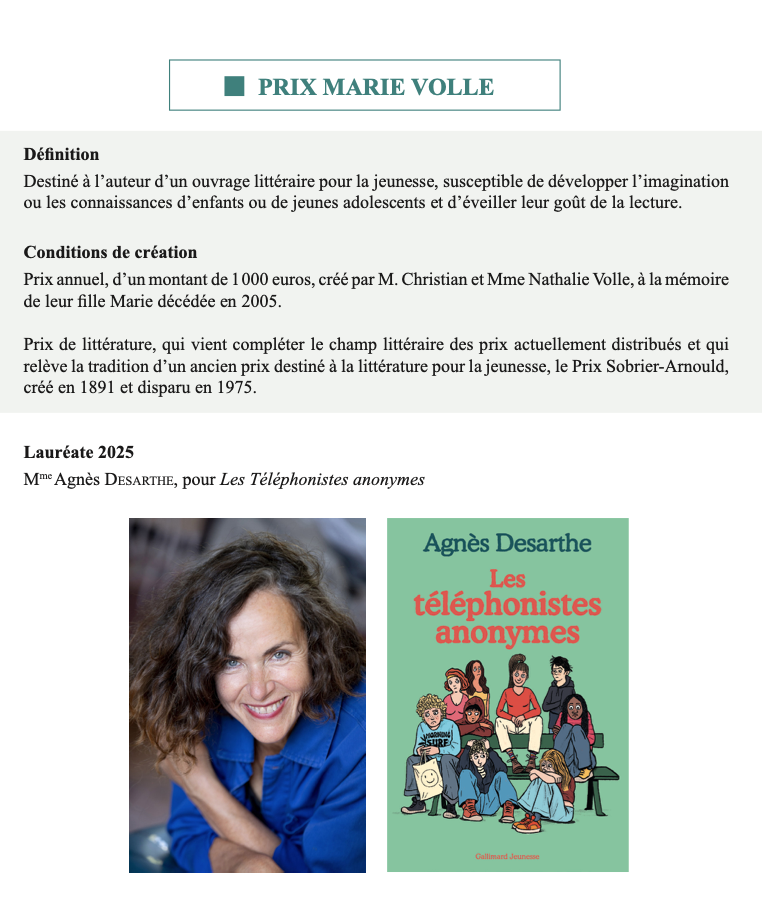 Agnès Desarthe wins the Marie Molle Prize from the Académie française