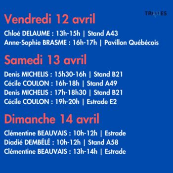 Our authors at the Paris Book Festival from April 12 to 14